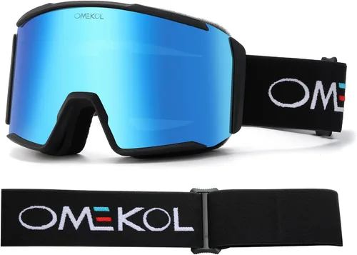 Vista 2 de OMEKOL Gafas de esquí antivaho de doble capa OTG para hombres mujeres gafas de snowboard