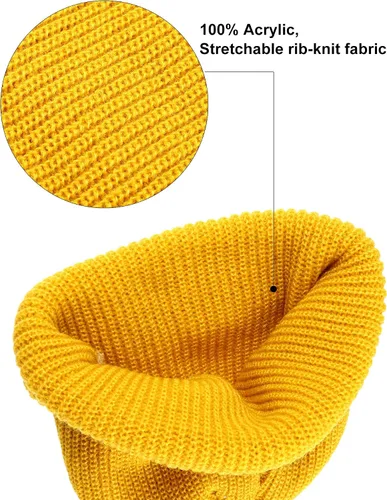 Vista 5 de SATINIOR Gorro de pescador de invierno de 2 piezas, gorro de arrastrero, con borde enrollable, gorro unisex