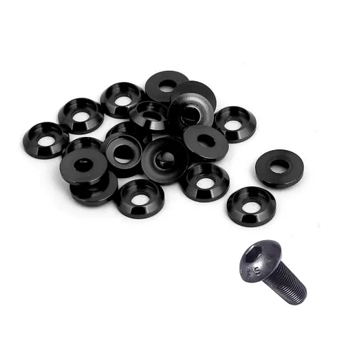 Vista 2 de Arandela de cabeza avellanada M2 negra para tornillo RC/FPV/PC/Drone/Simracing/Accesorios mecánicos Piezas
