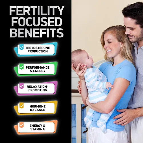 Vista 4 de Suplementos de fertilidad para hombres, zinc, maca, ashwagandha, L-arginina, concepción de vitalidad masculina para él, ayuda para el embarazo