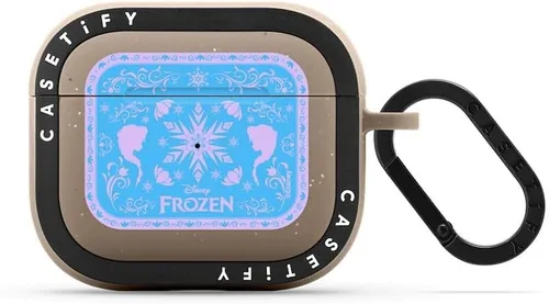 Vista 43 de CASETiFY AirPods Pro (1ª/2ª Gen) Estuche Bounce con Anillo [Colaboración Frozen] - Copo de Nieve de Anna - Taupe Mate