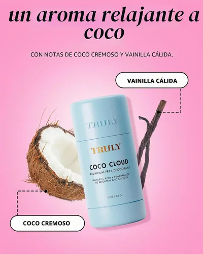 Vista 8 de Truly Desodorante Beauty Coco Cloud Sin aluminio para pieles sensibles