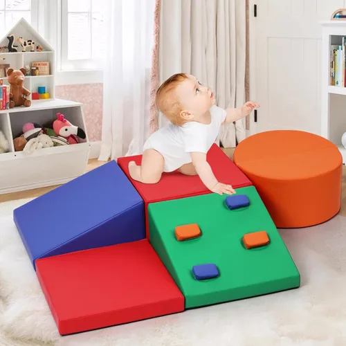 Vista 8 de GarveeLife Bloques de escalada de espuma para niños pequeños, juguetes de escalada impermeables para niños pequeños, gimnasio de selva para bebé