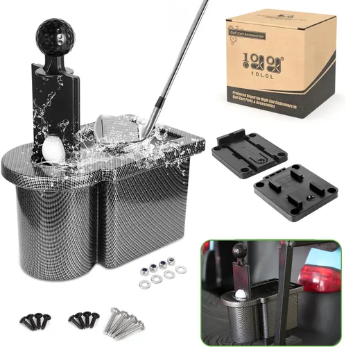 Vista 9 de 10L0L Limpiador de cabeza de palo de golf y pelota de golf 2 en 1 con soporte universal extraíble, se adapta a los modelos EZGO TXT RXV y Club Car