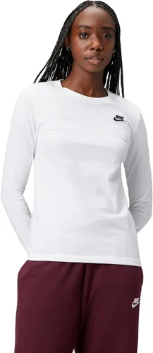 Vista 13 de Nike Sportswear Club - Camiseta de manga larga para mujer Negro/Blanco