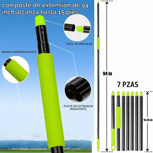 Vista 7 de CALBEAU Plumero de microfibra de 8 pies con poste de extensión (14 piezas)