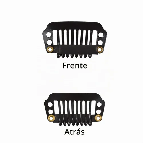 Vista 4 de 50 pinzas para extensiones de cabello de 1.102 in, 8 dientes para extensiones de cabello y extensiones de cabello (negro)