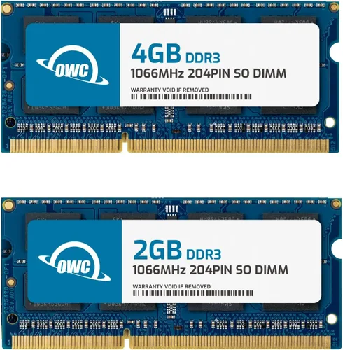 Vista 9 de OWC Memoria RAM SO-DIMM PC8500 DDR3 1066MHz SO-DIMM de 4 GB (2 x 2 GB) compatible con MacBook de finales de 2008, 2009 principios de 2010, modelos