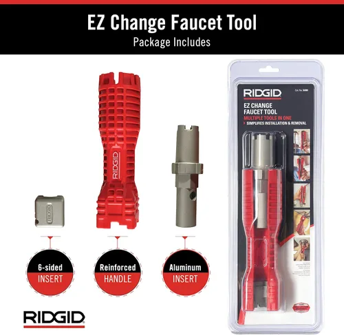 Vista 15 de RIDGID 57003 EZ Change Llave de Fontanería para Instalación y Remoción de Grifos