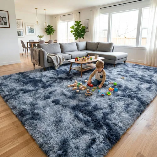 Vista 40 de DweIke Alfombras de pasillo beige esponjosas para dormitorio, 2 x 6 pies, alfombra larga de felpa suave para niñas y niños, antideslizante y lavable