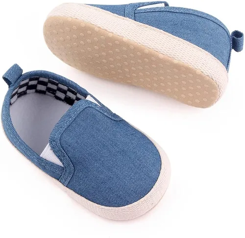 Vista 8 de haozaye Zapatos de lona para bebés, niñas y niños, suela suave, mocasines para cuna, zapatos casuales Austin para niños pequeños, mocasines planos