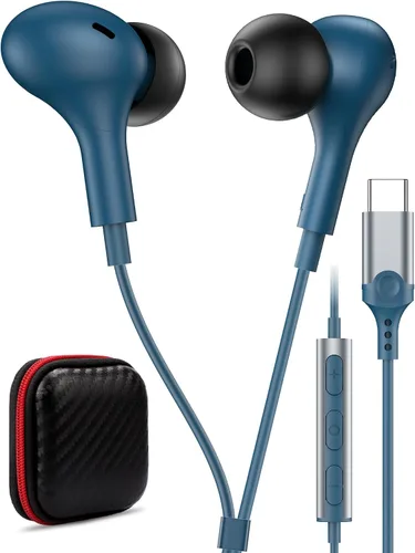 Vista 11 de Auriculares USB C para Samsung S25 FE S24 A16 A17 Auriculares con cable magnéticos en la oreja Tipo C con micrófono Control de volumen Bajo estéreo