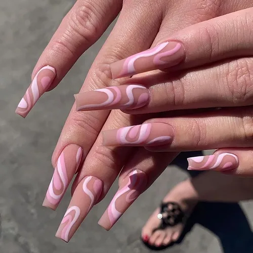 Vista 12 de Juego de manicura de uñas francesas acrílicas, reutilizable, 12 tamaños, kit de 24 uñas