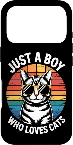 Vista 30 de Just A Boy Who Loves Cats Cat Dad Kitty Parent Feline Boys Case for iPhone 16