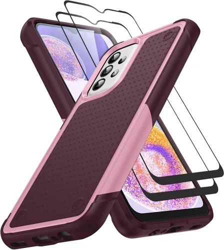 Vista 9 de Jeylly Compatible con Samsung Galaxy A22 5G Funda, Funda Samsung A22 5G con 2pcs protectores de pantalla de vidrio templado
