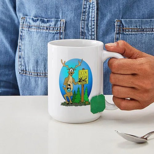 Vista 6 de CafePress Deer Season Closed Large Mug 15 oz (444 ml) Ceramic Coffee Mug