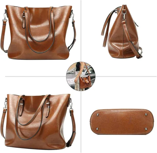 Vista 4 de Pahajim - Bolsos de piel para mujer con asa superior