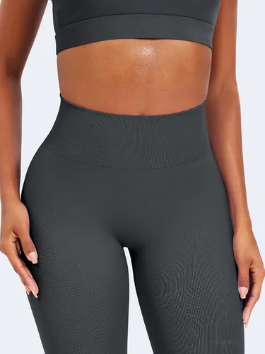 Vista 4 de YEOREO Leggings de entrenamiento sin costuras para mujer, pantalones de yoga de cintura alta para gimnasio