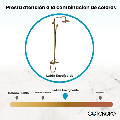 Vista 9 de Juego de grifería para ducha de 8 pulgadas con chorro de lluvia y ducha de mano