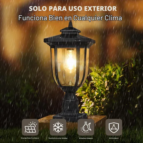 Vista 6 de ST4322Q1 - Luz solar para poste al aire libre, lámpara solar de anochecer a amanecer, luz de poste de aluminio impermeable con montaje en muelle