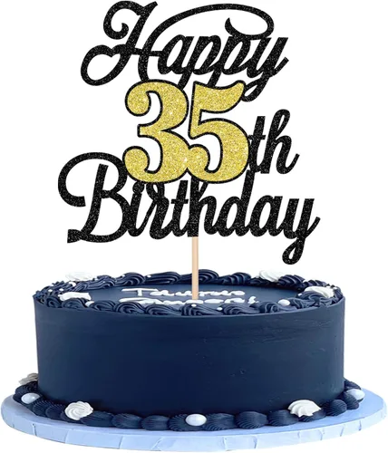 Vista 16 de Rsstarxi 1 paquete de decoración para tarta de cumpleaños 8 con purpurina negra de 8 años y fabulosos saludos a 8 años de edad, para celebrar el 8º