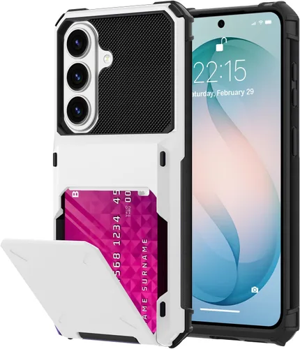 Vista 77 de Funda tipo cartera para Samsung Galaxy S22 con ranura para 2 tarjetas de crédito Funda a prueba de golpes Hybrid Heavy Duty Protection Armor Funda