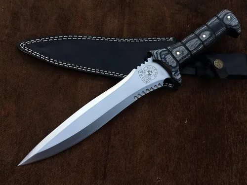 Vista 2 de SUFI Cuchillo hecho a mano personalizado 5160 Spring Steel Full Tang RE4 Leon Kennedy, regalo de cumpleaños