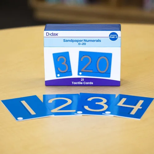 Vista 5 de Didax Educational Resources Números de papel de lija 0-20 Tarjetas