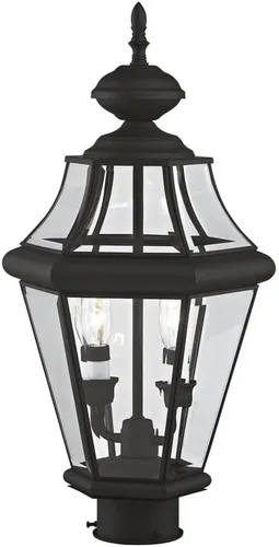 Vista 3 de Livex Lighting 2264-02 - Farol de poste para exteriores, 2 luces, latón pulido