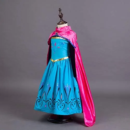 Vista 3 de Disfraz de coronación de capa larga para niñas con accesorios corona de tiara y guantes