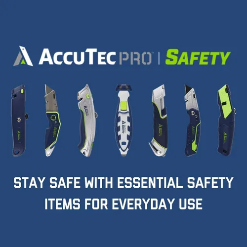 Vista 7 de AccuTec Pro Safety R1 - Herramienta de corte de cabeza reemplazable, cuerpo ABS, hoja de acero al carbono, divisor de cinta, abridor de cajas