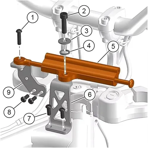 Vista 7 de Handlebar Steering Damper for PAN America 1250 S PA1250S Motorcycle Adjustable Stabilizer Steering Damper Mounting Bracket Support Kit PAN