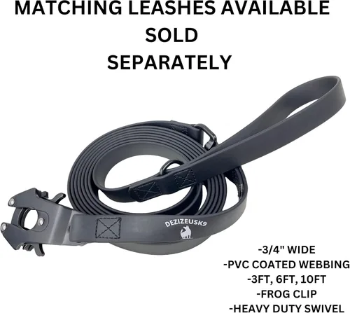 Vista 5 de Collar táctico para perros de 2 pulgadas de ancho con hebilla de metal de NEGRO-COBD2