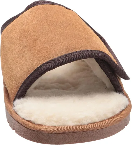 Vista 2 de MUK LUKS Pantuflas con puntera abierta para hombre de cuero
