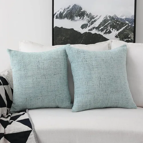 Vista 24 de Home Brilliant Fundas de almohada de primavera de 18 x 18 pulgadas, fundas de almohada decorativas de terciopelo chenille a rayas para decoración