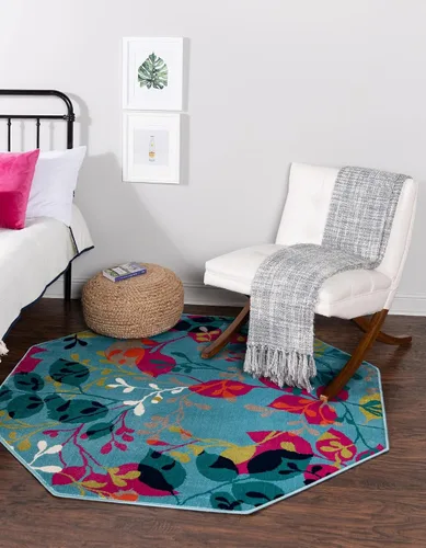 Vista 16 de Unique Loom Azalea Collection - Alfombra de área Indica (2 pies x 3 pies 1 pulgada, rectangular, marfil y gris)