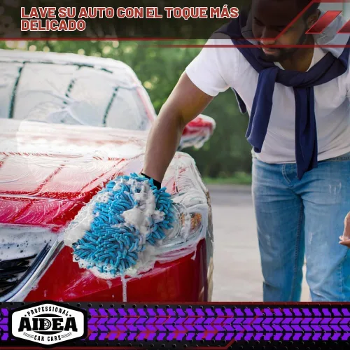 Vista 8 de AIDEA Manopla de Lavado de Coche de Microfibra-2PK, Sin Rayones y Sin Pelusas, Manopla de Lavado de Microfibra Chenille Premium-Azul Tamaño Regular