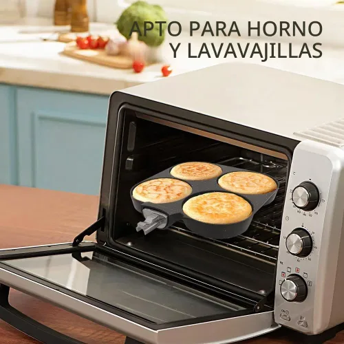 Vista 7 de RANX INGST Sartén para huevos de inducción, sartén antiadherente para panqueques de 4 tazas con mango desmontable, sartén para hamburguesas, sartén