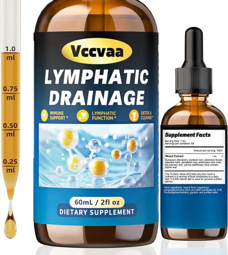 Vista 9 de Lymph & Liver Cleanse Liquid Drops, 20-in-1 Lymphatic Drainage Drops, Natural Herbal Complex with Milk Thistle, Echinacea, Fucoxanthin - Gentle