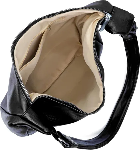 Vista 6 de Bolsos Hobo holgados para mujer, de cuero vegano, bolso de hombro marrón para uso diario, bolso cruzado diario