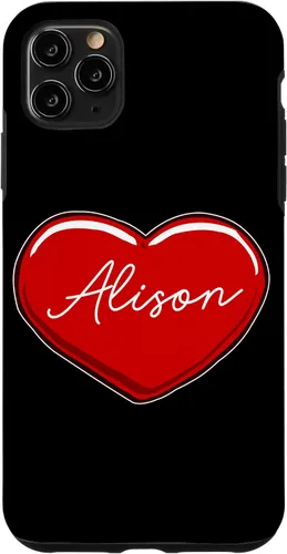 Vista 13 de iPhone 16 Hand Drawn Heart Alison - First Name Hearts I Love Alison Case