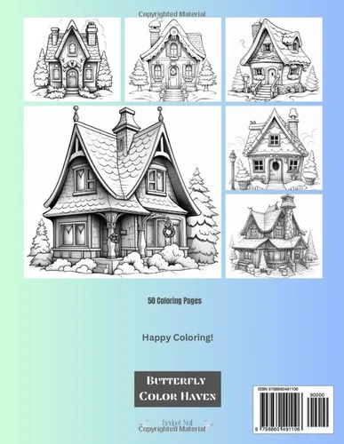 Vista 2 de Christmas Houses Coloring Book