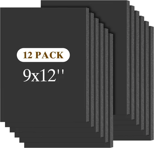 Vista 19 de Mat Board Center - Paquete de 12 tableros de espuma negra de 12 x 12 Negro