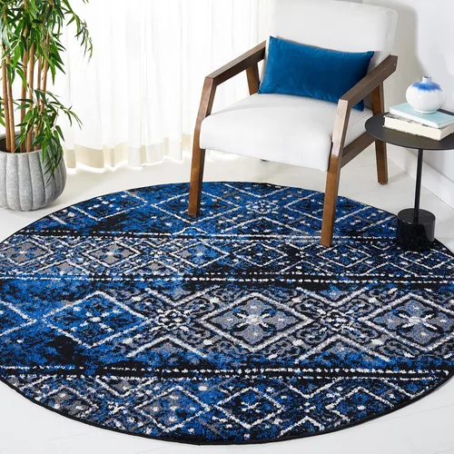 Vista 52 de SAFAVIEH Alfombra de área 8x10 - Colección Adirondack - Grande - Negro y plateado, diseño marroquí bohemio, no suelta pelusa y fácil de limpiar