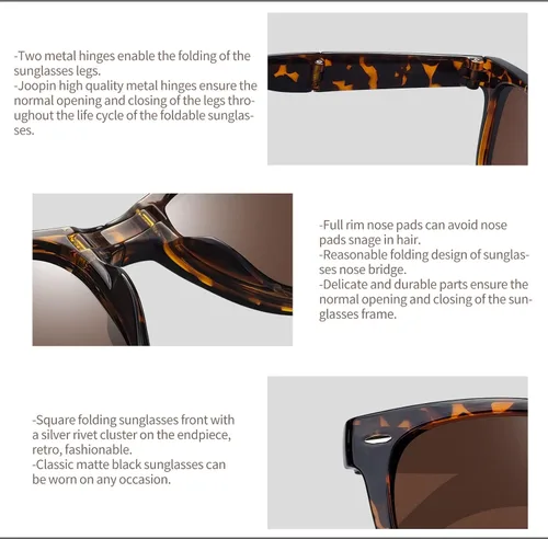 Vista 5 de Joopin Gafas de sol cuadradas polarizadas con protección UV para hombre y mujer