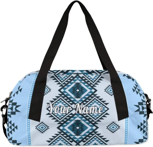 Vista 5 de Bolsa de lona personalizada para niños, diseño étnico de damasco, bolsa de gimnasio deportiva personalizada para niños y niñas, bolsas de viaje