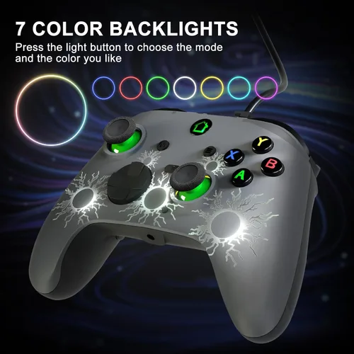 Vista 5 de conwin Wired Xbox One Game Controller, Enhanced Game Controller Compatible with Xbox One SeriesPC,Gaming Controller with Programming Keys,Dual