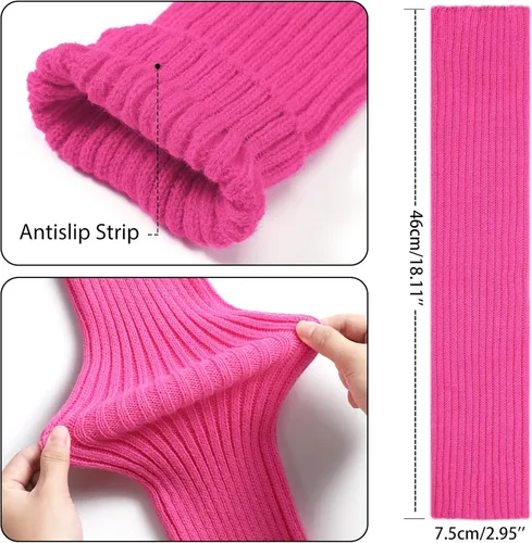 Vista 3 de Pleneal Leg Warmers for Women - Leg Warmers 80s Ribbed Knitted leg warmers y2k for Yoga Party Sports Fashion Accessories