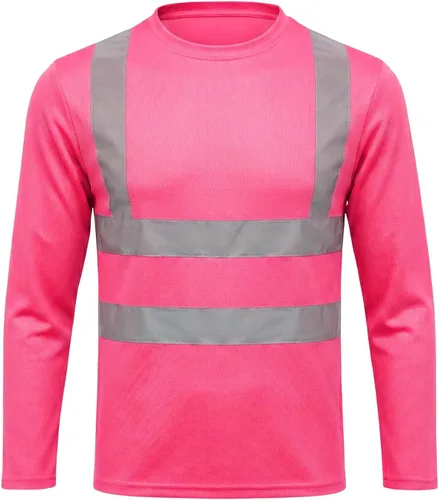 Vista 13 de HYCOPROT Hi Vis - Camisas de seguridad de manga larga de alta visibilidad, camisa reflectante para hombres y mujeres, camiseta de construcción