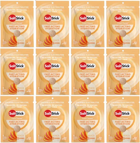 Vista 10 de SaltStick Electrolyte FastChews - 120 unidades sabor manzana verde - Tabletas masticables de electrolitos para la hidratación, pastillas de sal - 10